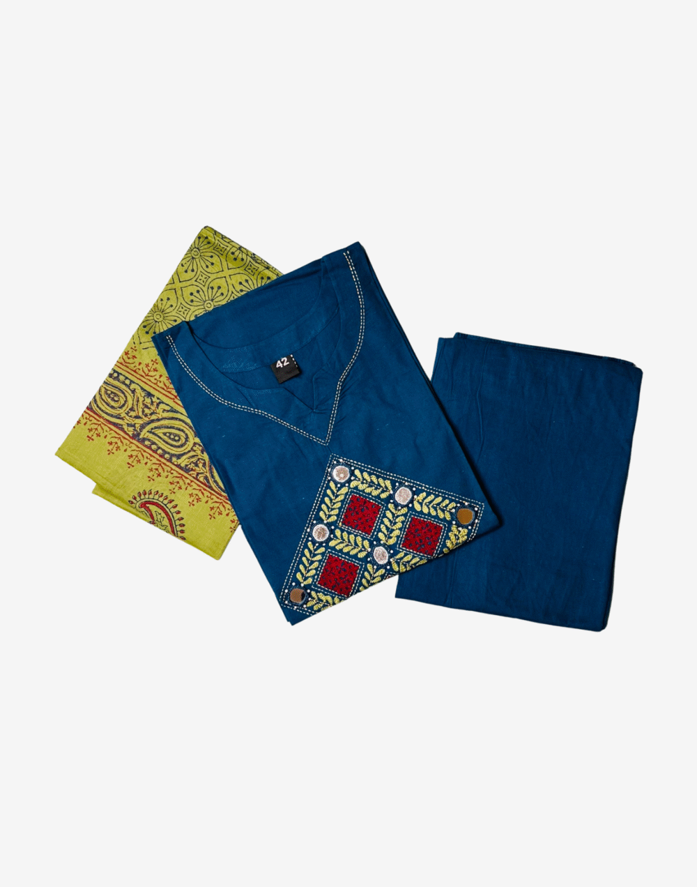 Elegant Embroidered 3-Piece Kurti Set with Dupatta