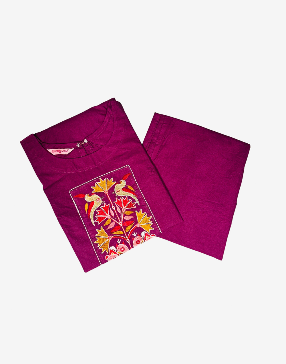 2 Pc Cord Set – Sleeveless Kurti with Pant by Aura Cottons